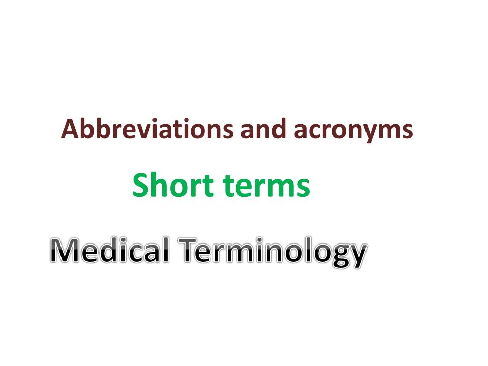 Abbreviations and full forms